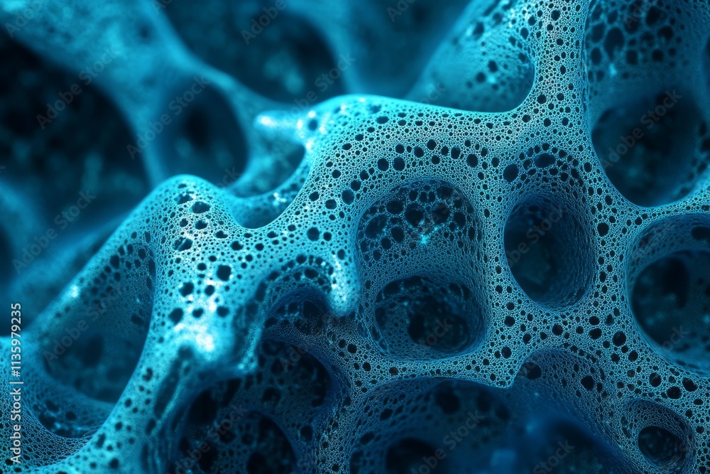 Aufkleber Cyan texture showcasing intricate patterns and organic forms in underwater environment