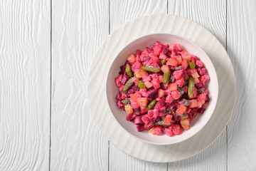 Rosolli, Finnish Christmas festive salad in a bowl