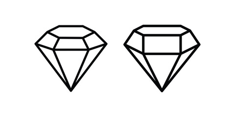 best diamond vector type icon  simple and flat on a white background. Gemstone symbol/icon.