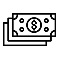 Vector Design Dollar Bills Stack Icon Style