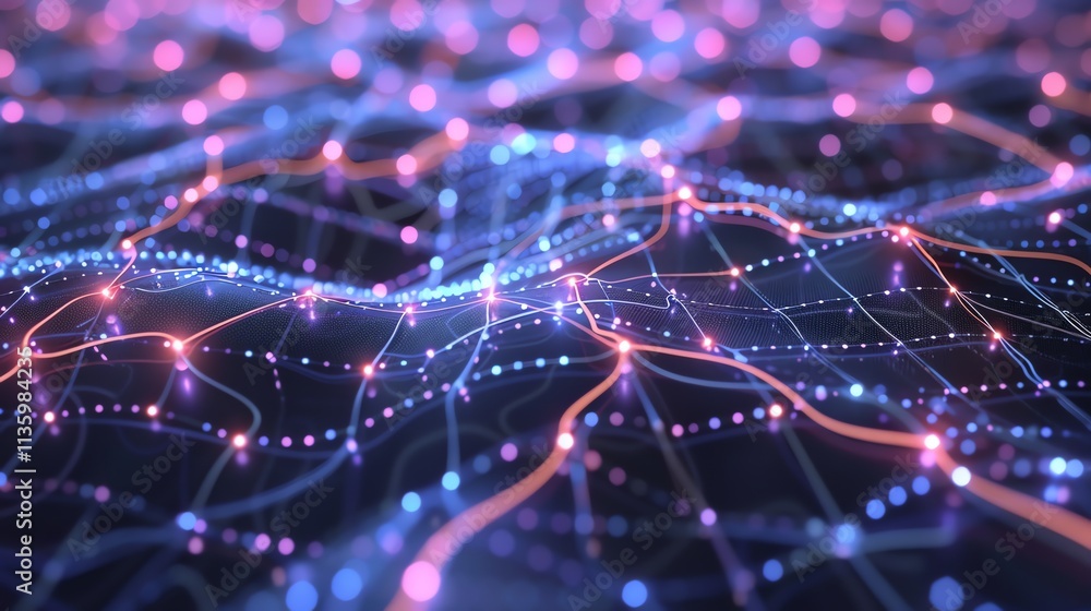 Poster a digital representation of a brain with glowing blue lines and points, suggesting the concept of ne