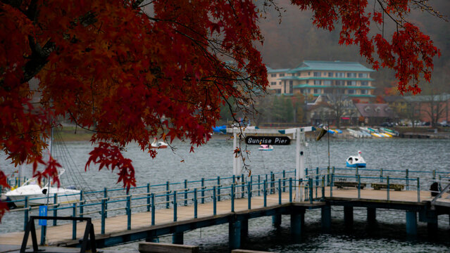 Sunside pier in on a cloudy day in autumn