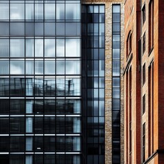 Fototapeta premium Office facade: old and new