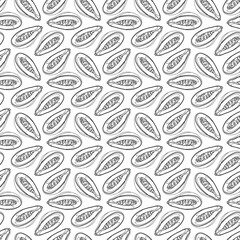 Papaya outline seamless pattern on white background. Wrapping paper, gift card, poster, banner design. Home decor, modern textile print. Summer bright geometric fruits patterned.
