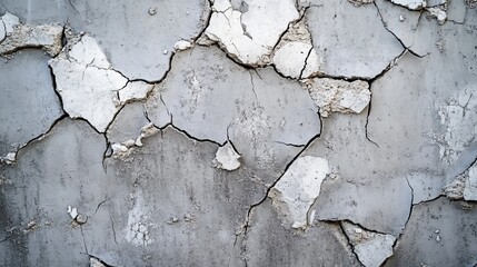 Cracked Grey Concrete Wall Texture Background