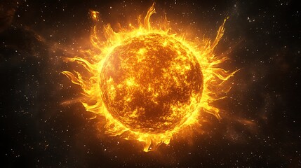 Obraz premium Sunlit solar phenomenon outer space digital art cosmic scene