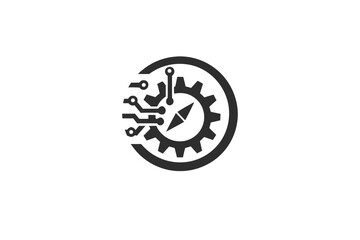 creative digital transformation icon and logo vector illustration