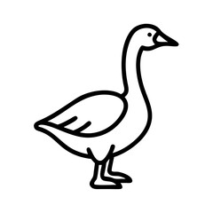 canadian goose icon, canada day line art, canada icon - simple black line art icon of canadian goose, symbolizing canada day celebrations. canadian vector art.