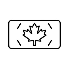 canadian license plate icon, canada day line art, canada icon - simple black line art icon of canadian license plate, symbolizing canada day celebrations. canadian vector art.