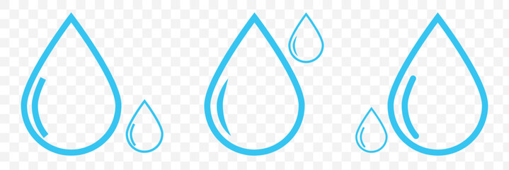 Blue water drops icon. water or oil drop symbol. water drop and splash sign. splash water drop, vector illustration. eps 10.