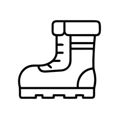 canadian winter boots icon, canada day line art, canada icon - simple black line art icon of canadian winter boots, symbolizing canada day celebrations. canadian vector art.