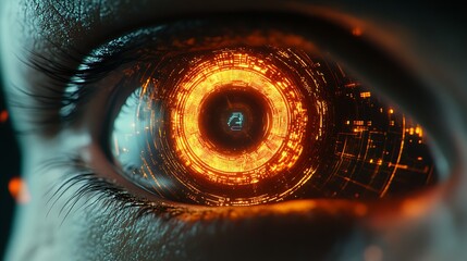 Futuristic eye concept digital realm graphic art close-up vision