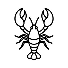 lobster for atlantic provinces icon, canada day line art, canada icon - simple black line art icon of lobster for atlantic provinces, symbolizing canada day celebrations. canadian vector art.