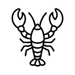 lobster for atlantic provinces icon, canada day line art, canada icon - simple black line art icon of lobster for atlantic provinces, symbolizing canada day celebrations. canadian vector art.