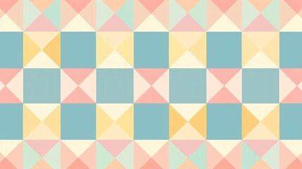 Fototapeta premium A colorful geometric pattern with squares and triangles.