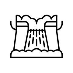 niagara falls icon, canada day line art, canada icon - simple black line art icon of niagara falls, symbolizing canada day celebrations. canadian vector art.