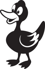 Fototapeta premium vibrant vector illustration of a lively cartoon duck, standing on one leg with an animated expression 