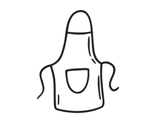 apron for cooking doodle hand drawn icon. Outline drawing apron line clipart symbol