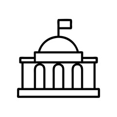 parliament building icon, canada day line art, canada icon - simple black line art icon of parliament building, symbolizing canada day celebrations. canadian vector art.