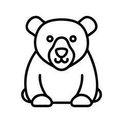 polar bear icon, canada day line art, canada icon - simple black line art icon of polar bear, symbolizing canada day celebrations. canadian vector art.