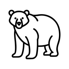 polar bear icon, canada day line art, canada icon - simple black line art icon of polar bear, symbolizing canada day celebrations. canadian vector art.