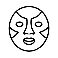 red and white face paint icon, canada day line art, canada icon - simple black line art icon of red and white face paint, symbolizing canada day celebrations. canadian vector art.