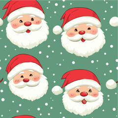 Seamless pattern of Cute cartoon Santa illustration