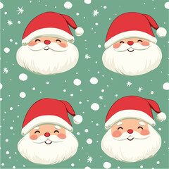 Seamless pattern of Cute cartoon Santa illustration