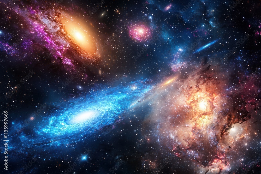 Poster cosmic dance of galaxies a panoramic view of merging galaxy clusters in the distant universe