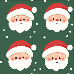Seamless pattern of Cute cartoon Santa illustration