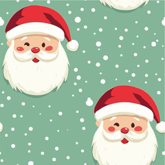 Seamless pattern of Cute cartoon Santa illustration