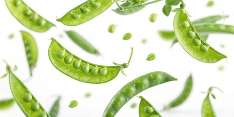 Snow Peas Isolated on White Background