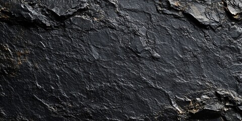 Dark Rough Black Stone Texture Background. Natural Rock Surface Detail