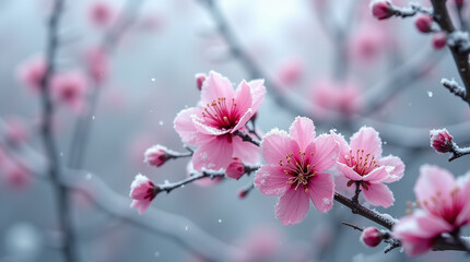 pink plum blossoms
