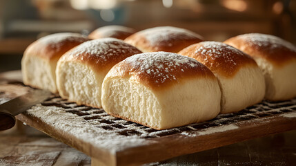 Freshly Baked Bread Cooling on a Rack