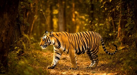Fototapeta premium Sumatran Tiger in the wild nature at Ranthambore National Park, India