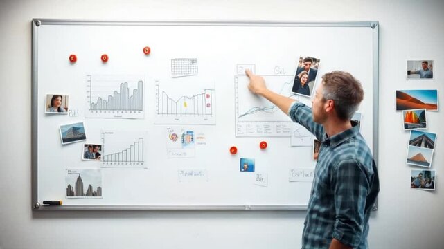 sales and marketing data explained on a whiteboard