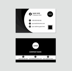 Modern and simple business card design with Black and White color.