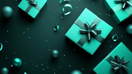 Gift celebration home digital art festive atmosphere overhead view holiday spirit