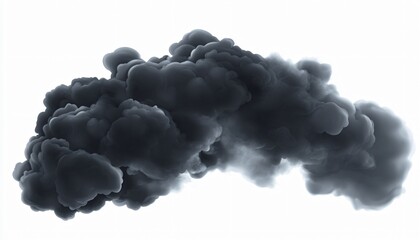 Abstract Dark Gray Ink Cloud Swirl, Smoke Effect, 3D Render