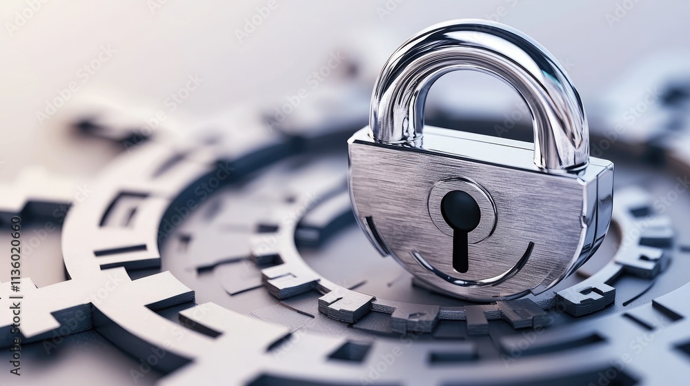 Poster security action locking digital privacy cyber space image representation modern technology close-up 