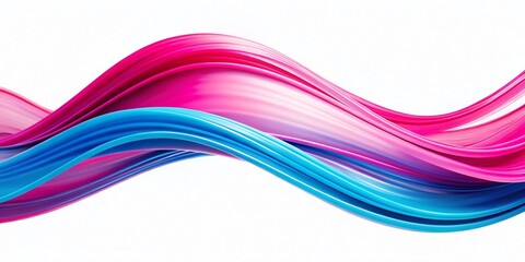 Abstract Wave Line Graphic in Pink and Blue on White Background Perfect for Technology and Website Backgrounds, Showcasing Flowing Design Elements for Modern Aesthetics