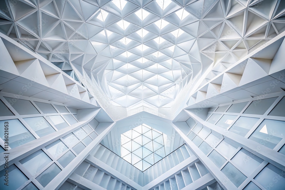 Aufkleber abstract white geometric pattern in minimalist style showcasing clean lines and shapes for modern in