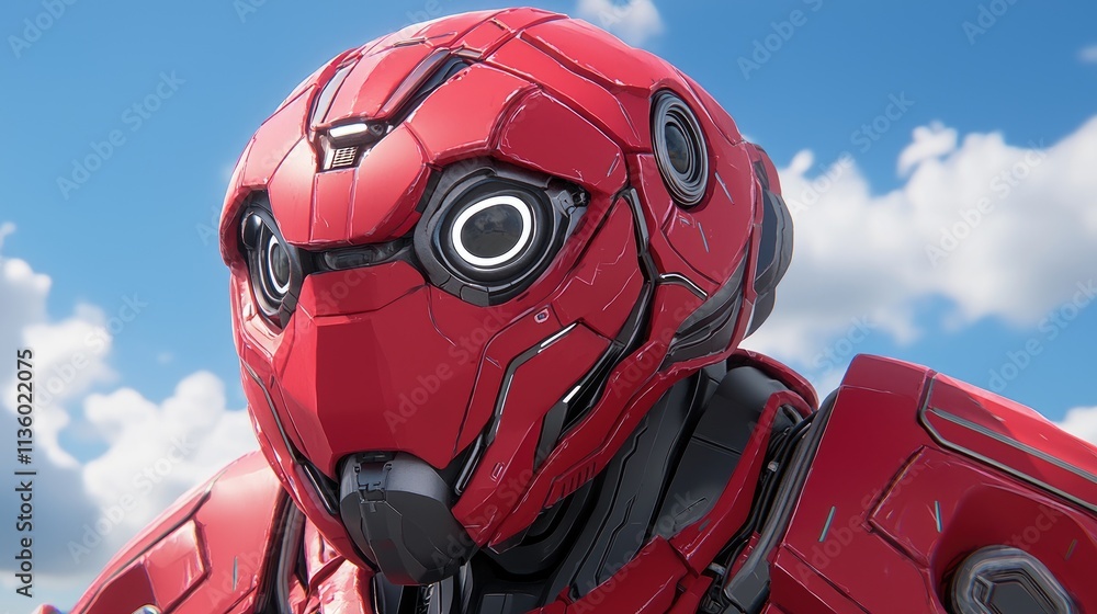 Poster futuristic robot character digital realm concept art sci-fi environment close-up view technology exp