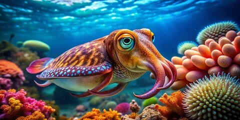 Adorable Dwarf Cuttlefish Underwater Photo: Tiny Cephalopod, Marine Life, Ocean Creature, Sea Animal,  Small Cuttlefish, Cute Cephalopod, Underwater Photography, Aquatic Life, Ocean Wildlife