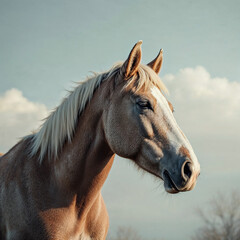 Obraz premium Concept photo of a horse with space for text