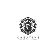 Fototapeta premium Cyberpunk logo, cyberpunk pattern Futuristic, Enhancements for Futuristic Sci-Fi Art, Gaming, and Digital vector Illustration design