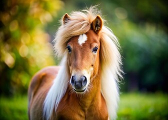 Fototapeta premium Adorable Mini Horse Photos: Cute Miniature Horse Pictures, Small Horse Images, Pony Photography