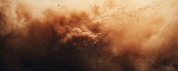 Fototapeta premium Dramatic swirling cloud of dust particles against