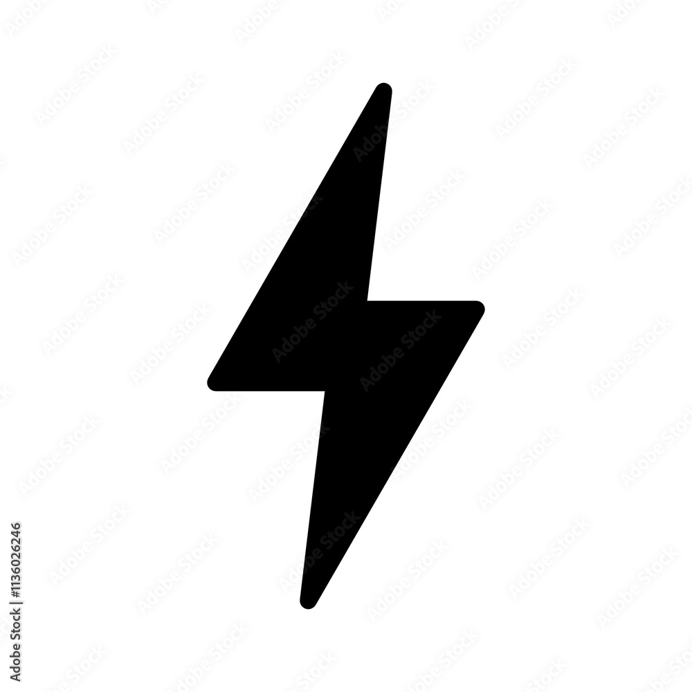 Poster lightning silhouette icon with simple and modern design